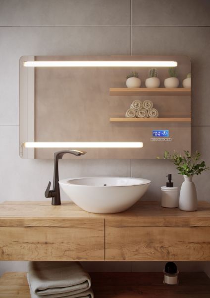 banheiro com iluminação minimalista power lume