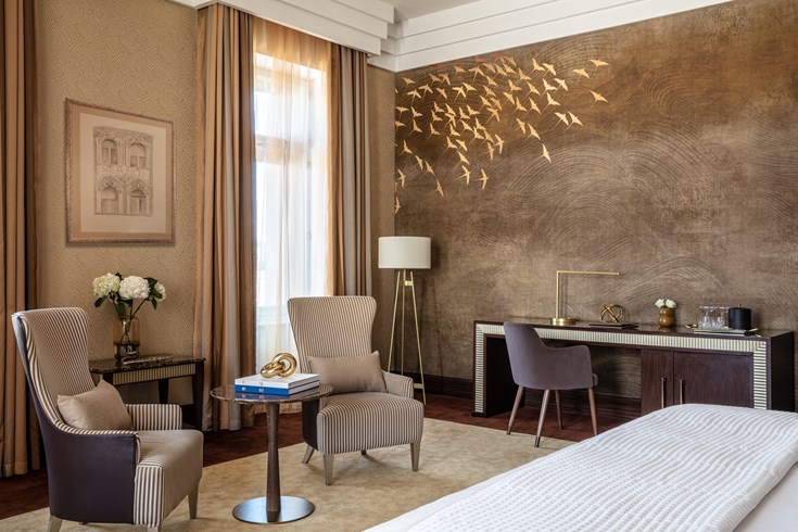 Anantara New York Palace Budapest Hotel Deluxe City View Historical Wing Across Bed Desk
