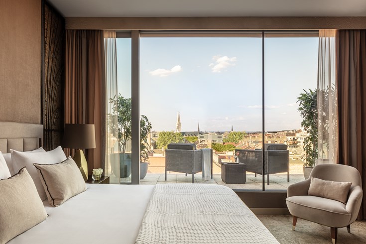 Anantara New York Palace Budapest Hotel Deluxe Terrace New Wing Bedroom Window Terrace Straight Out Day