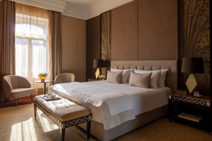 Anantara New York Palace Budapest Hotel Executive Suite Historical Wing Bed Chairs Window
